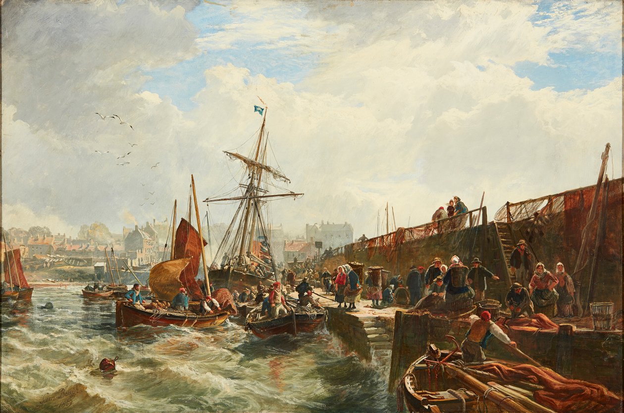 Vykládání úlovku, Newhavene od Samuel Bough