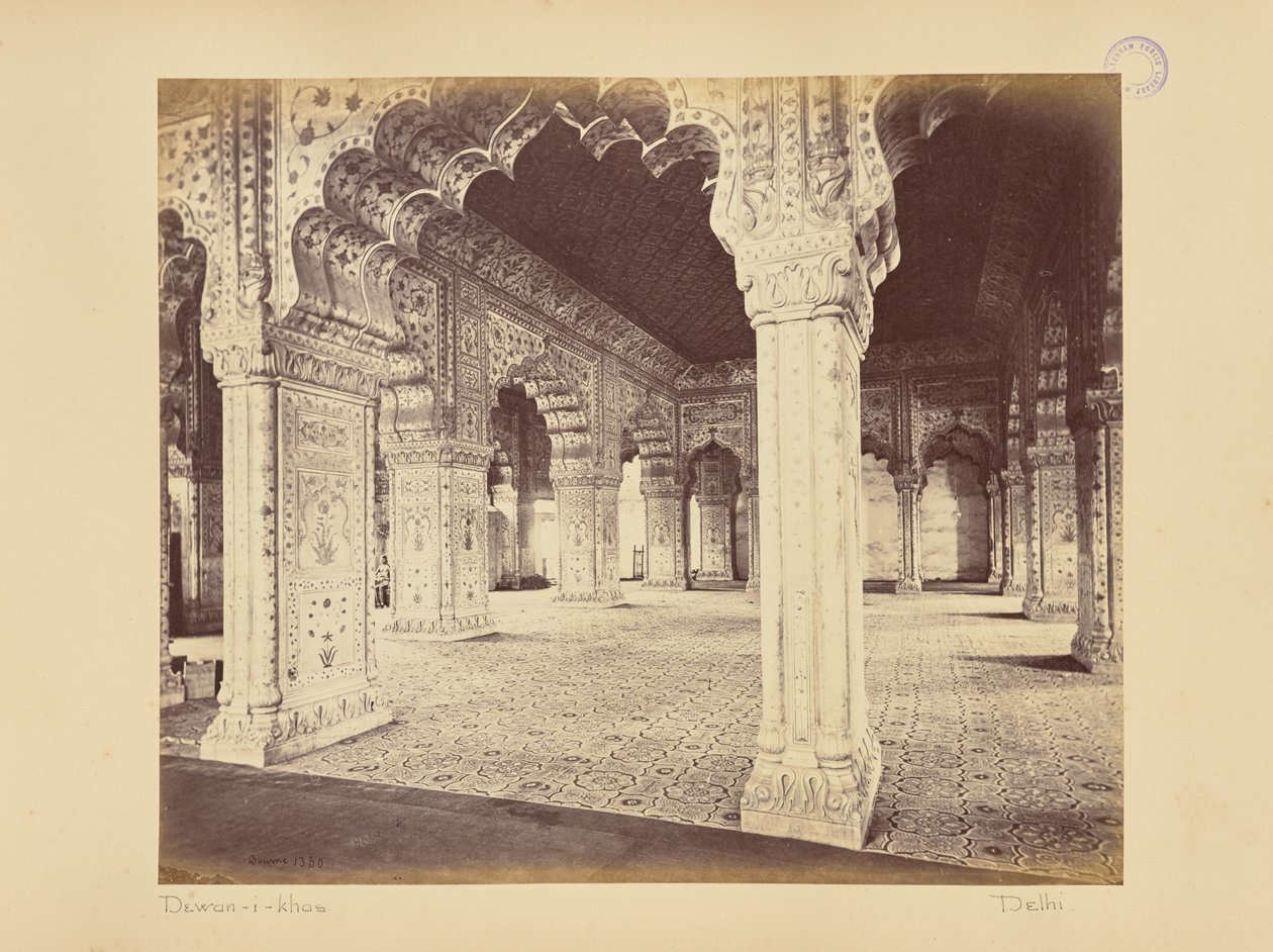 Dillí; palác, interiér Dewan-i-Kass od Samuel Bourne