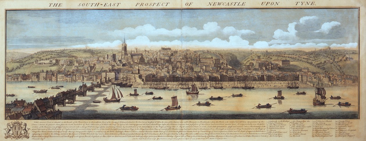 South East Prospect of Newcastle Upon Tyne od Samuel Buck