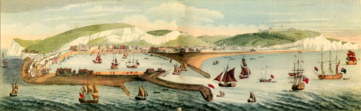 „Jižní vyhlídka Doveru, v hrabství Kent“, 1749, 1942 od Samuel Buck
