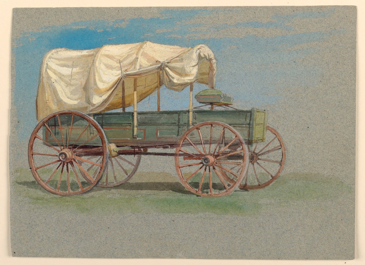 Kresba, Krytý vůz, 1870-80 od Samuel Colman