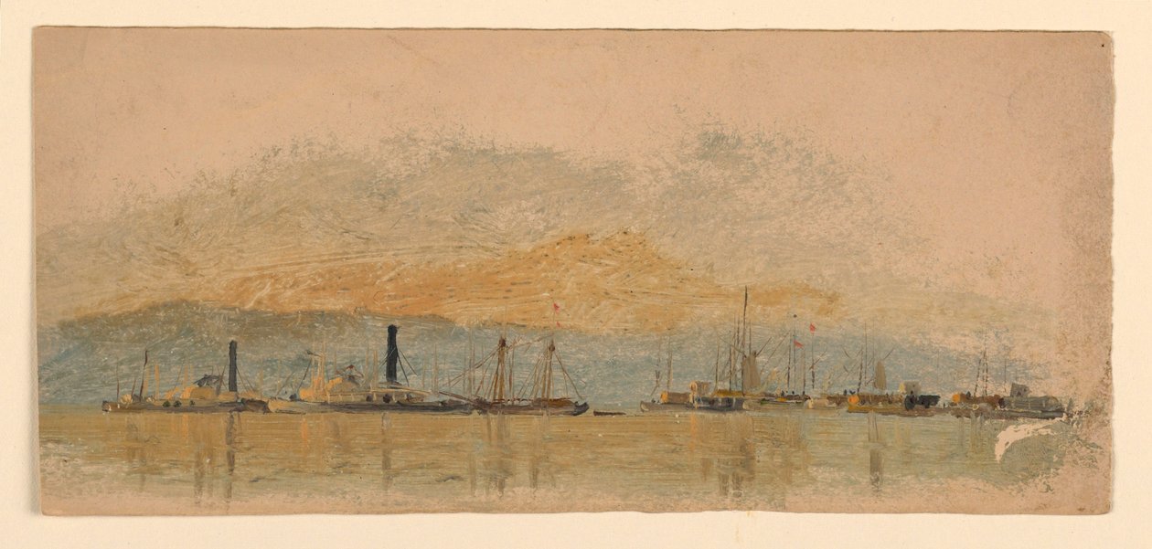 Kreslení, náčrty. Lodě, cca 1860 od Samuel Colman