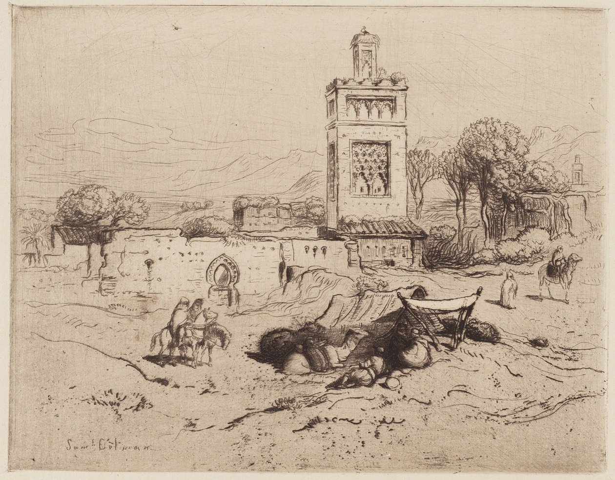 Ruiny mešity, Tlemcen, Alžírsko od Samuel Colman