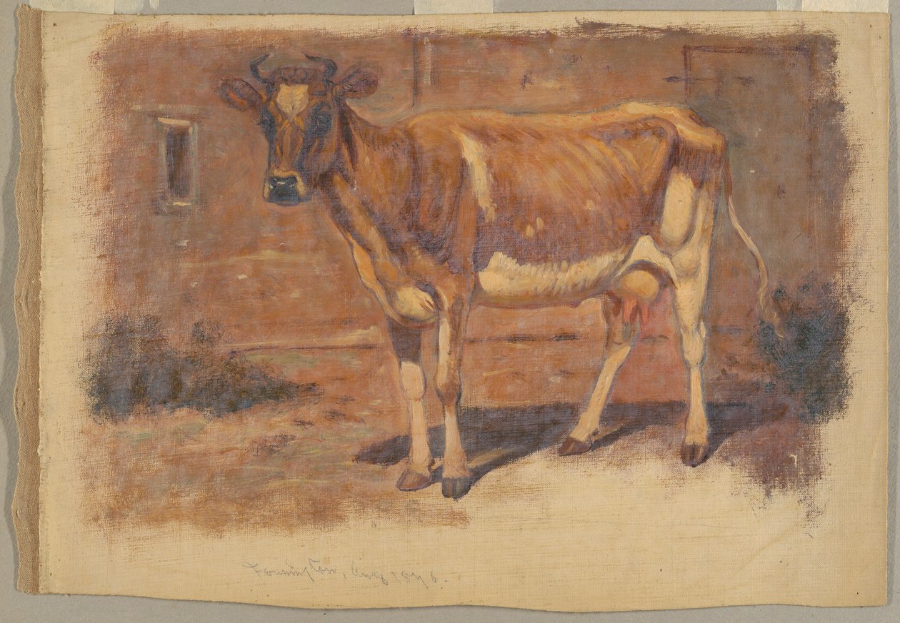 Studie stojící krávy, Farmington od Samuel Colman