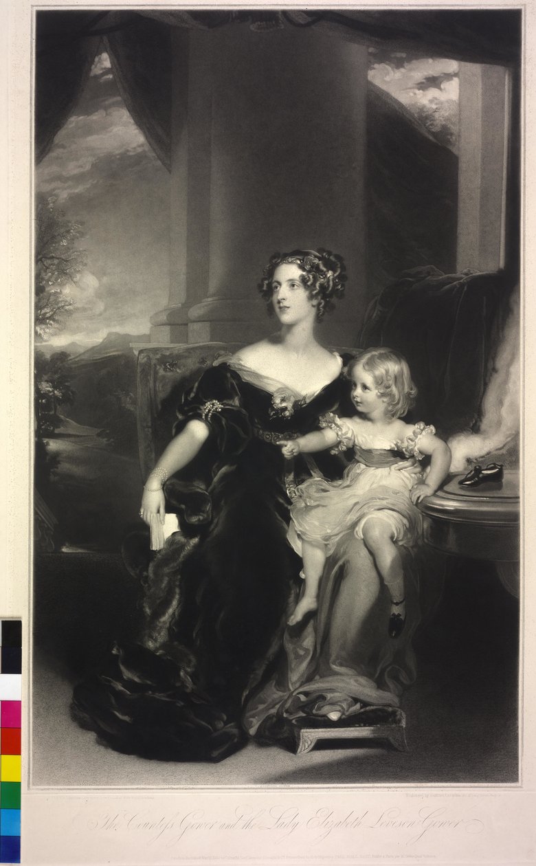 Lady Harriet Elizabeth Georgiana Howardová a její dcera lady Elizabeth Georgiana Leveson-Gowerová od Samuel Cousins