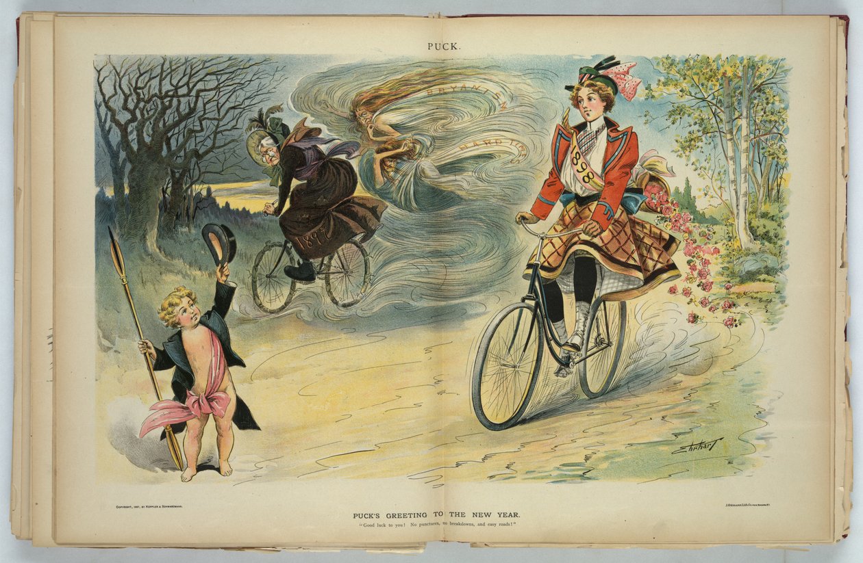 Puckův pozdrav k Novému roku 1898 od Samuel D. Ehrhart