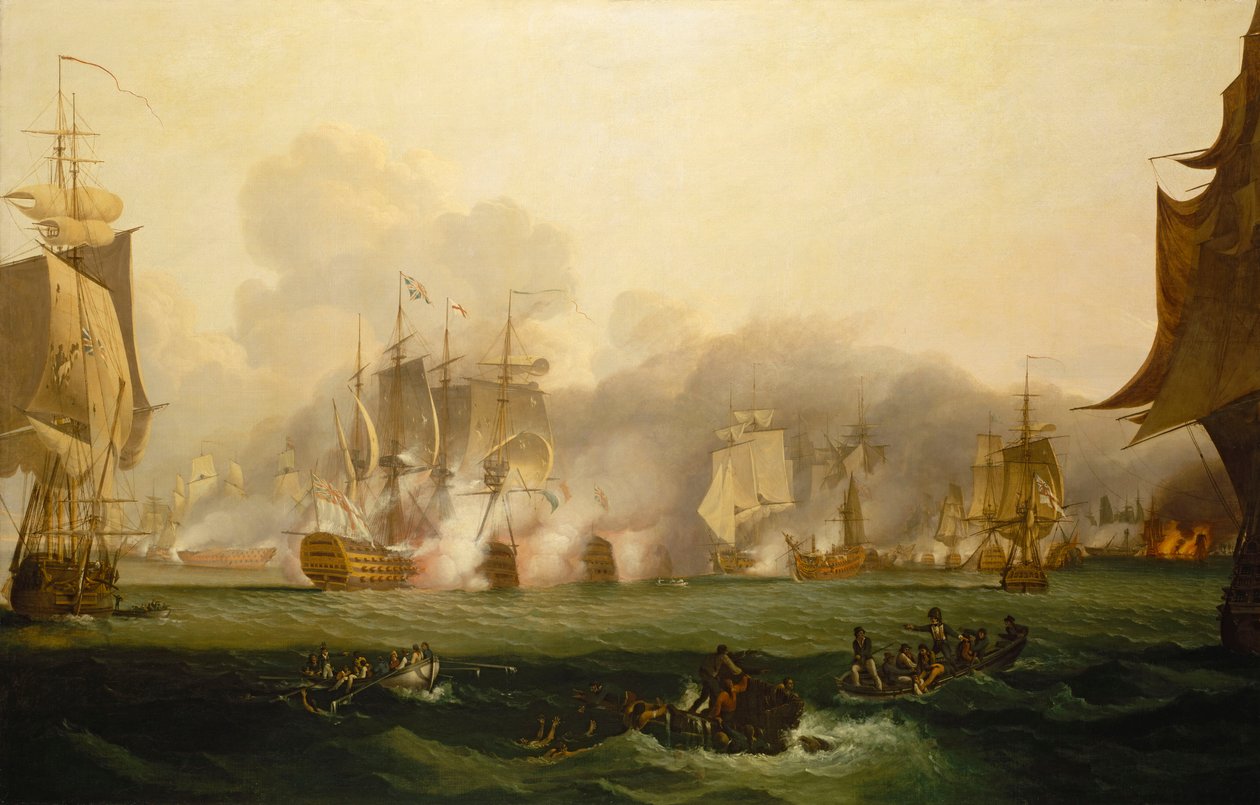 Bitva u Trafalgaru, 21. října 1805, počátek 19. století (olej na plátně) od Samuel Drummond