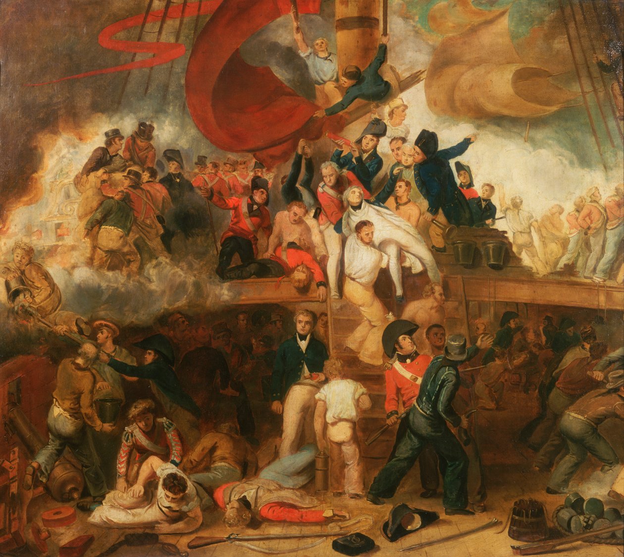 Nelsonova smrt v bitvě u Trafalgaru, 21. října 1805 od Samuel Drummond