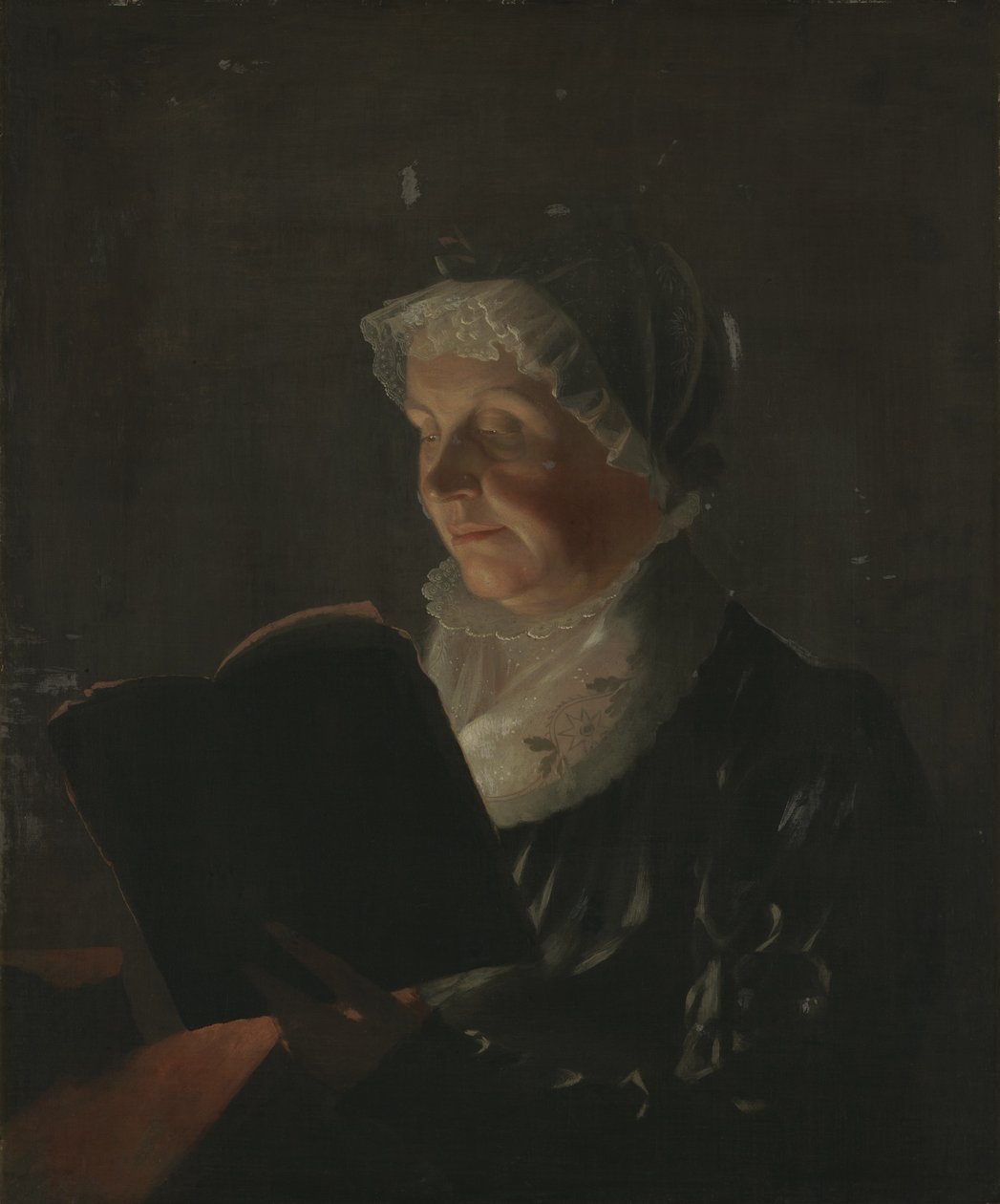 Světlem svíčky, cca 1820 (olej na plátně připevněné na dřevě) od Samuel Finley Breese Morse