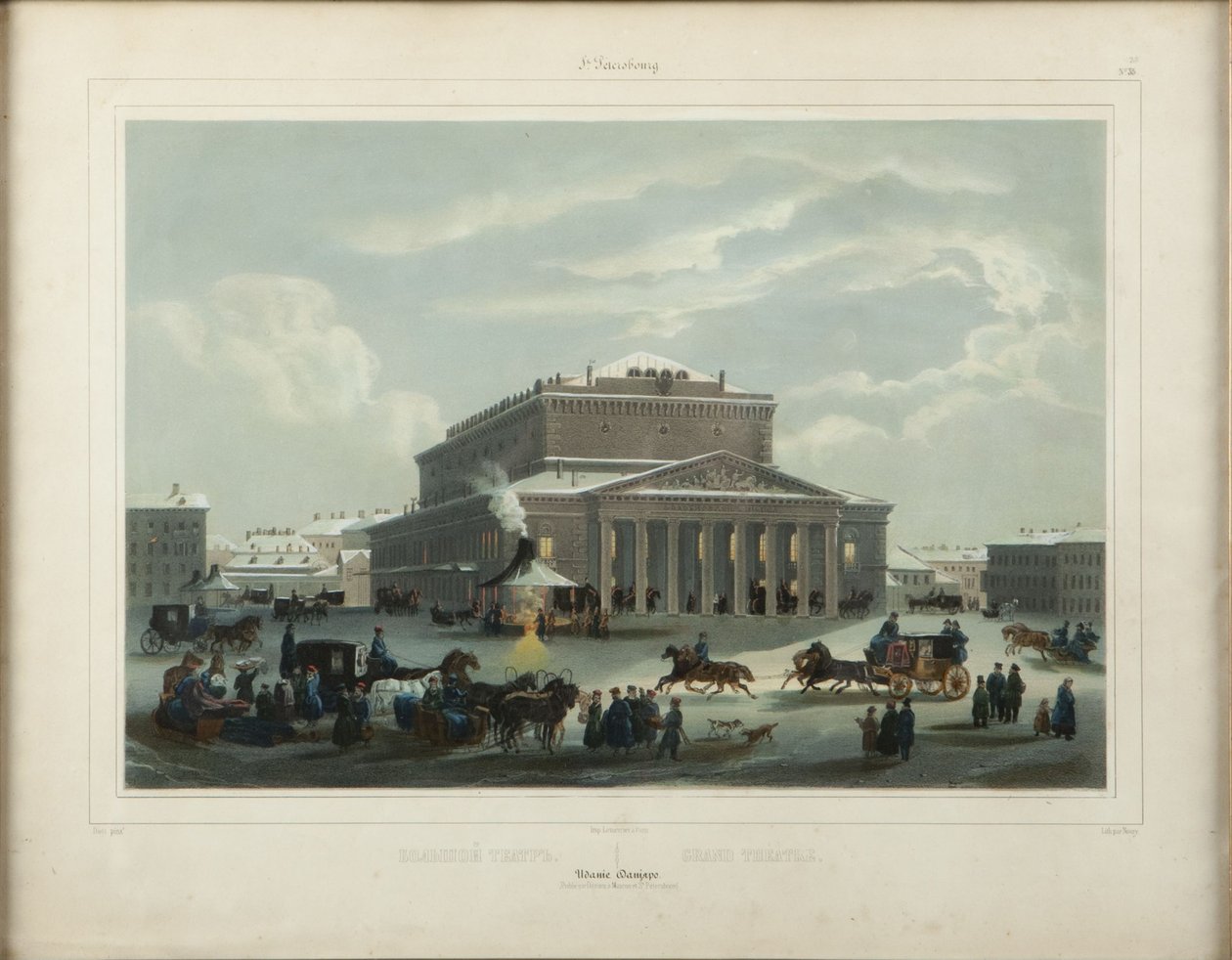 Petrohradské císařské divadlo Bolshoi Kamenny Theatre, konec 40. let 19. století. od Samuel Friedrich Diez