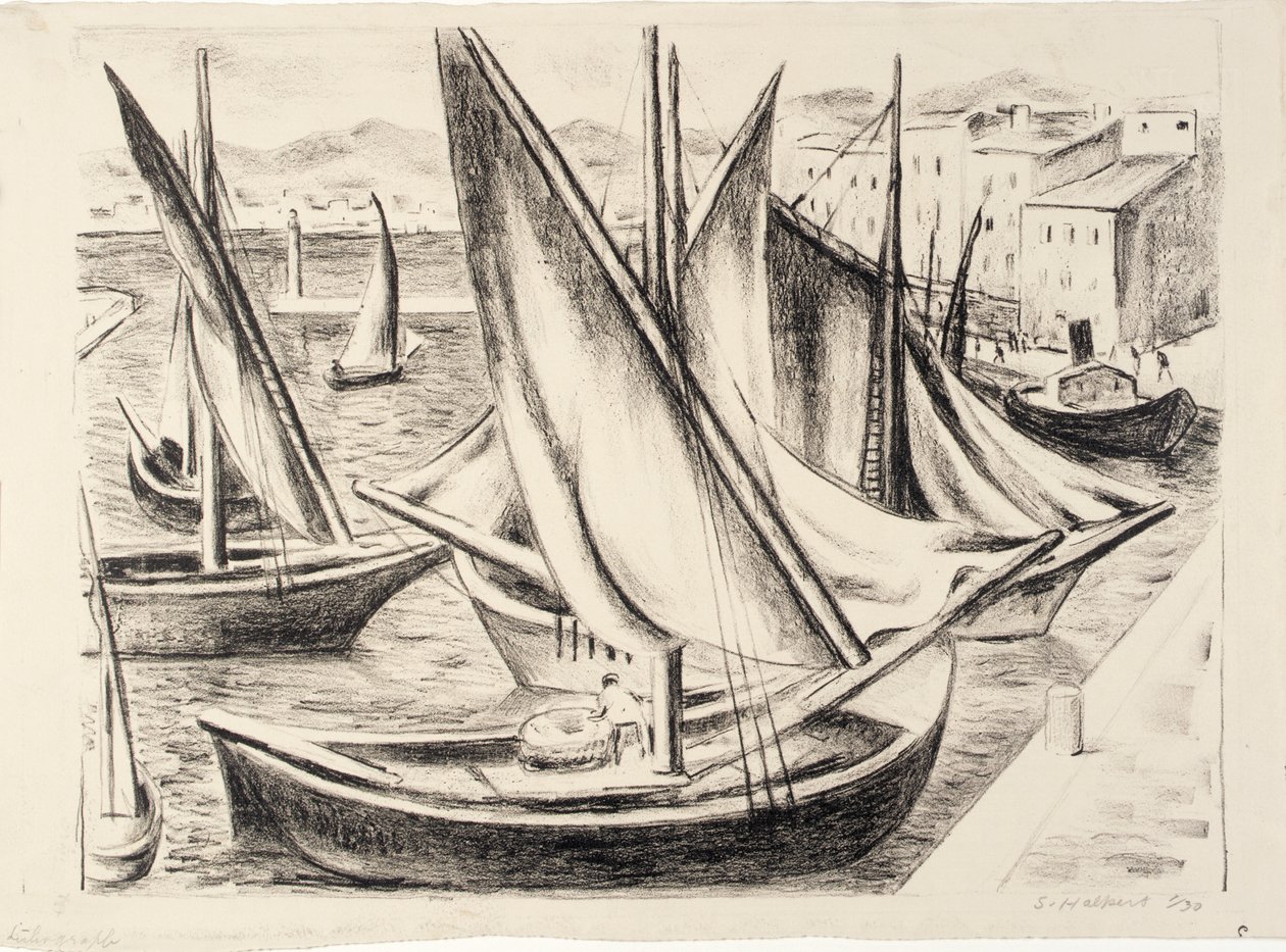 Lodě, St. Tropez od Samuel Halpert