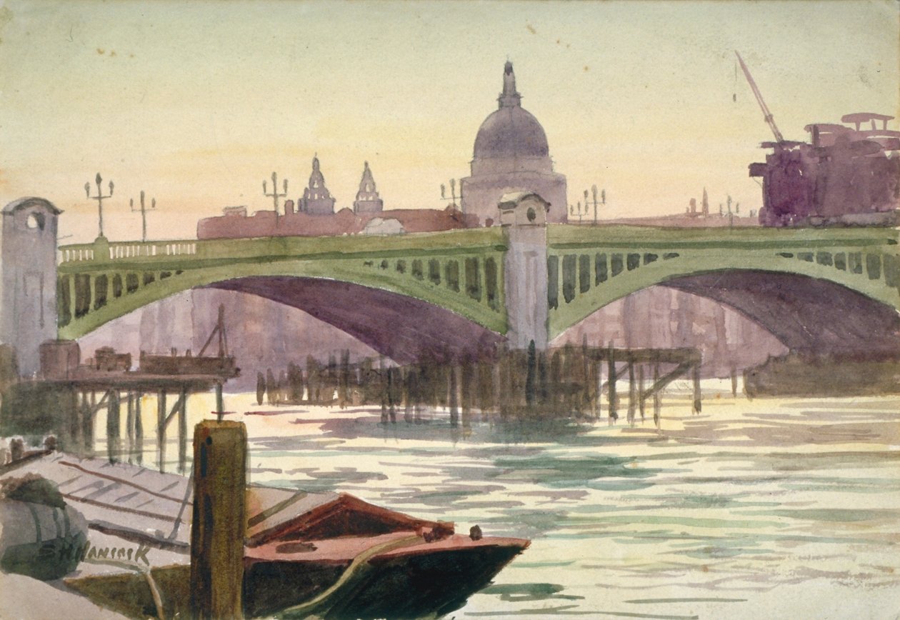 Southwark Bridge, Londýn, 1930 od Samuel Harry Hancock