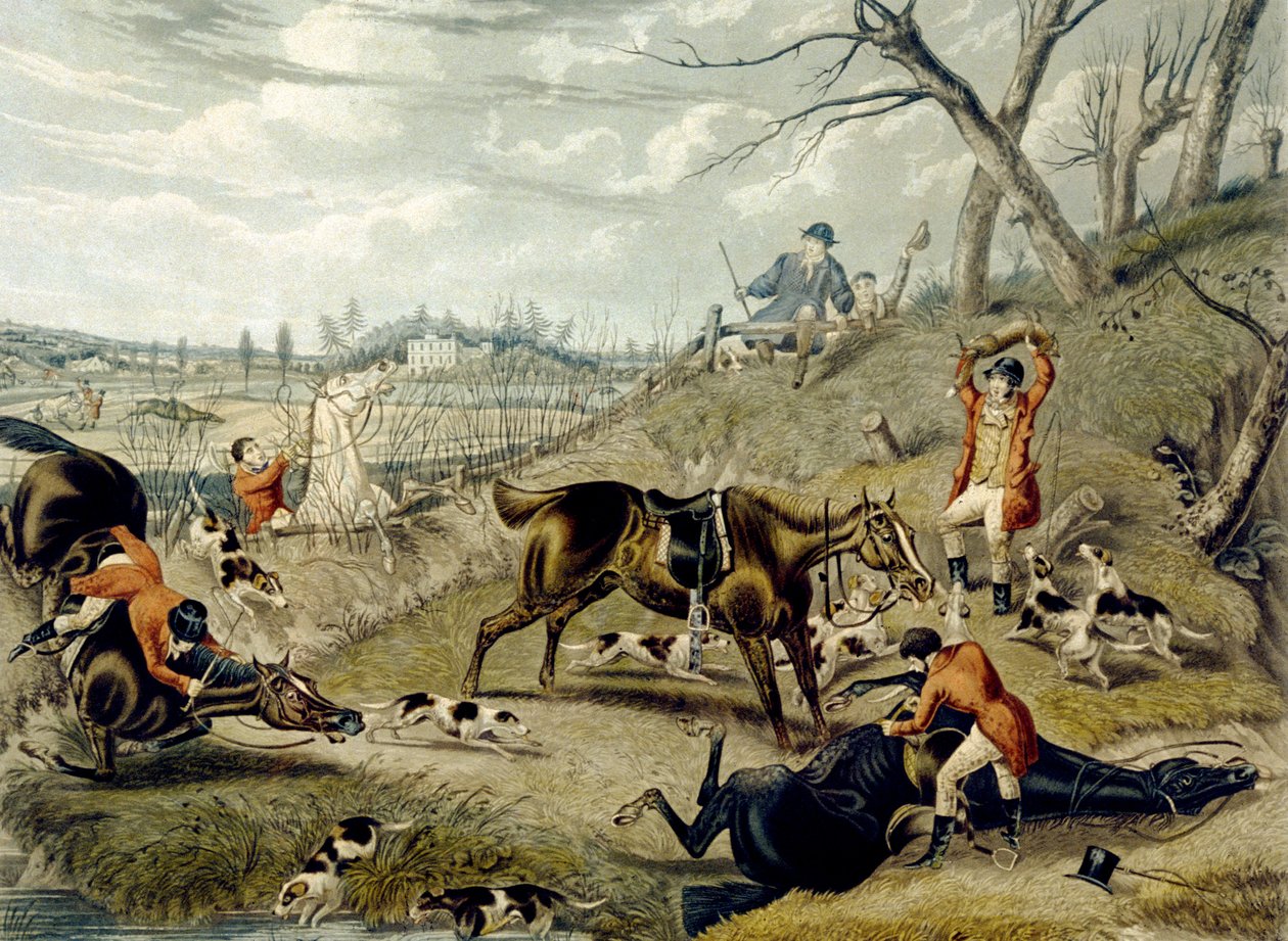 The Grand Leicestershire Fox Hunt, deska 4, vyryl Charles Hunt od Samuel Henry (after) Alken