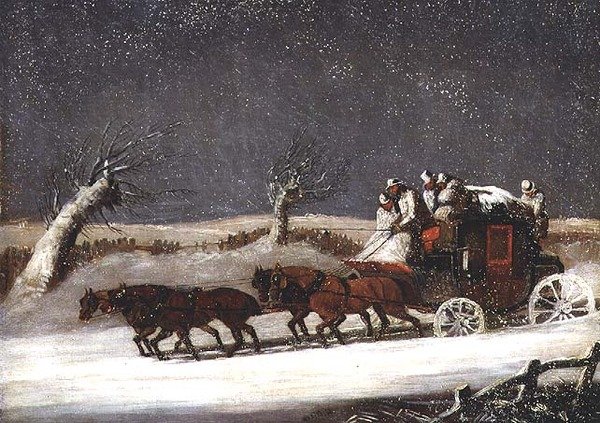 Mail Coach ve sněhové závěji od Samuel Henry Alken