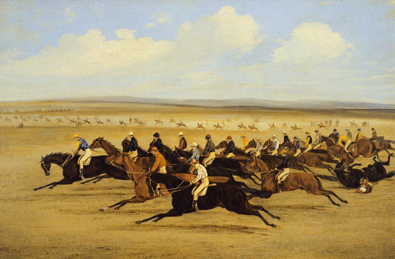 The 1850 Cambridgeshire Stakes: The Start (olej na plátně) (viz také 266407) od Samuel Henry Alken