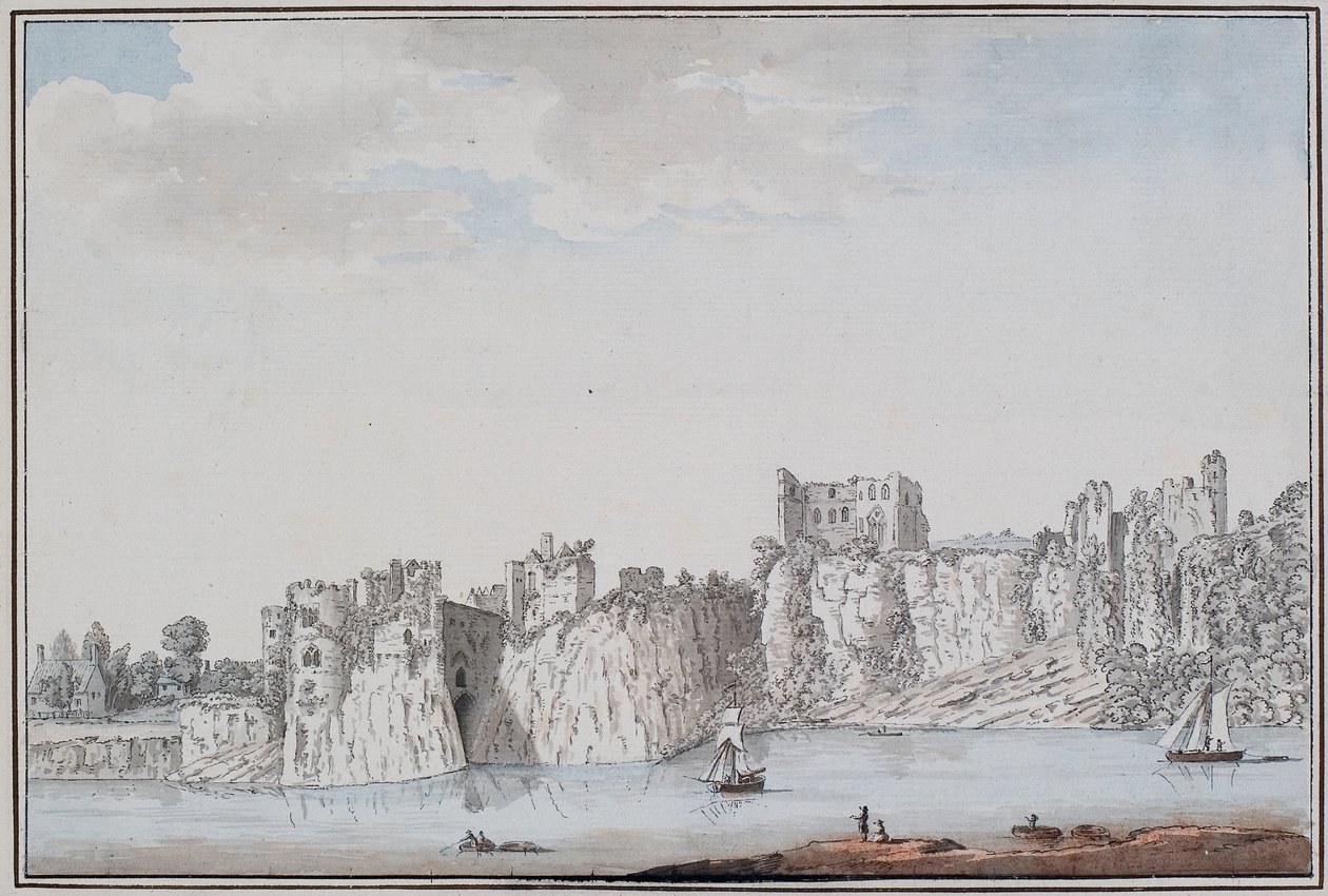 Hrad Chepstow (tuš a akvarel na papíře) od Samuel Hieronymous Grimm