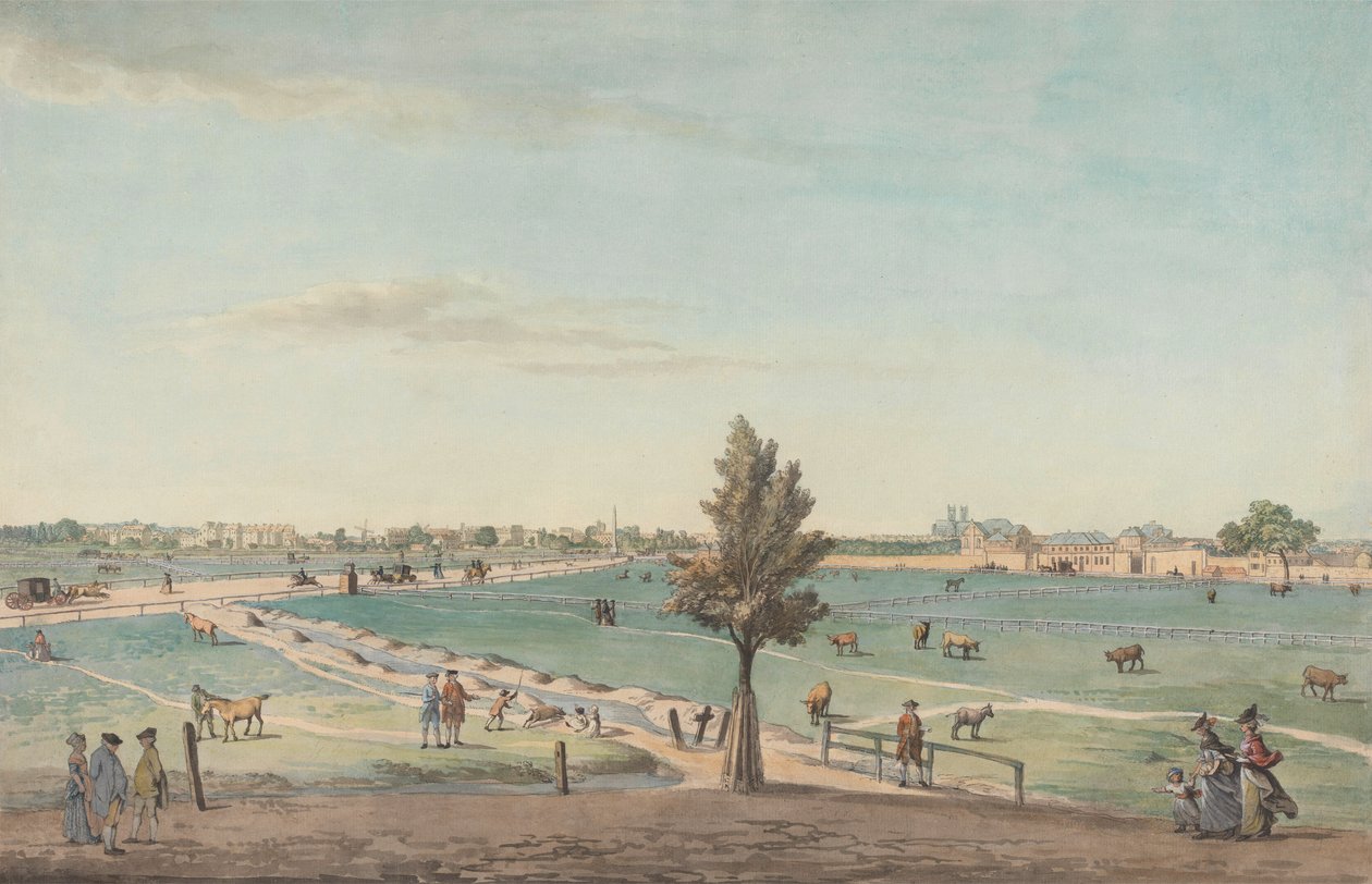 Kennington Common, 1776 (wc s perem, inkoustem, tělovou barvou a grafitem na papíře) od Samuel Hieronymous Grimm