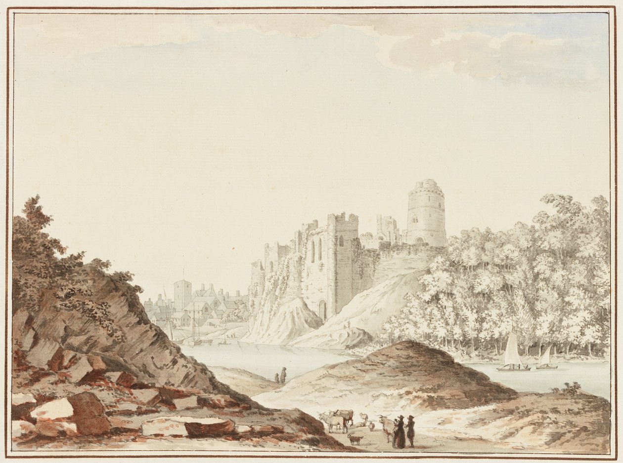 Hrad Pembroke (wc na tkaném papíře) od Samuel Hieronymous Grimm