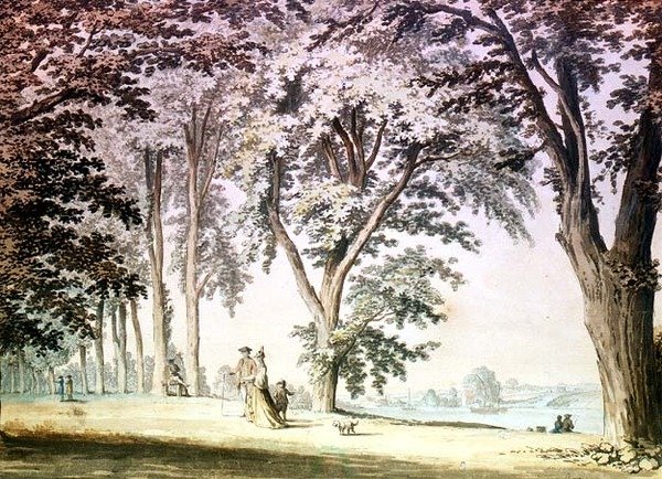 Stromy u Temže naproti Hammersmith od Samuel Hieronymous Grimm