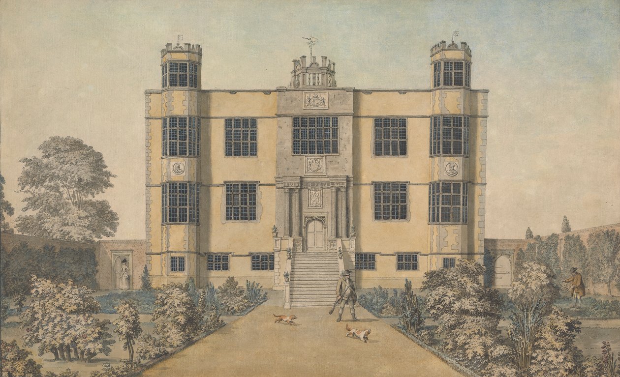 Barlborough Hall, poblíž Chesterfield, Derbyshire: hlavní přední část haly od Samuel Hieronymus Grimm