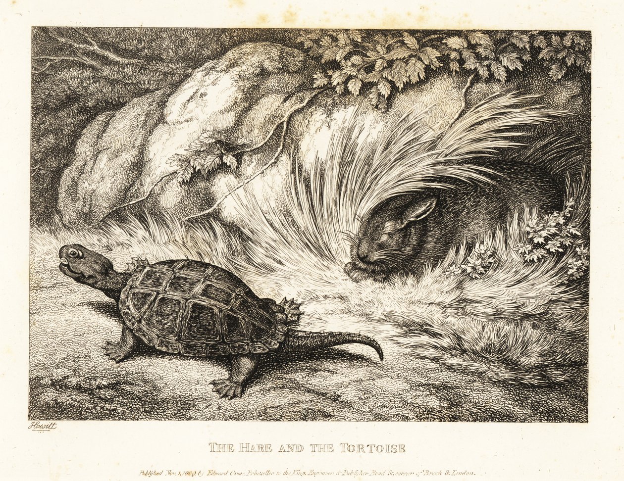 Želva v závodě předběhne spícího zajíce. 1811 (lept) od Samuel Howitt