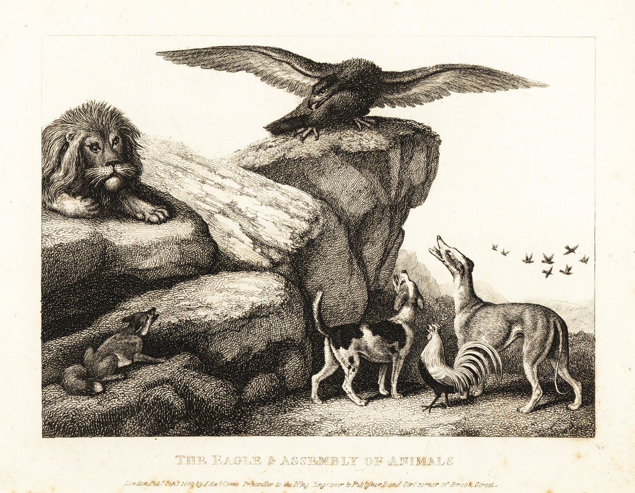 Jupiterův pták napomínající shromáždění zvířat. 1811 (lept) od Samuel Howitt