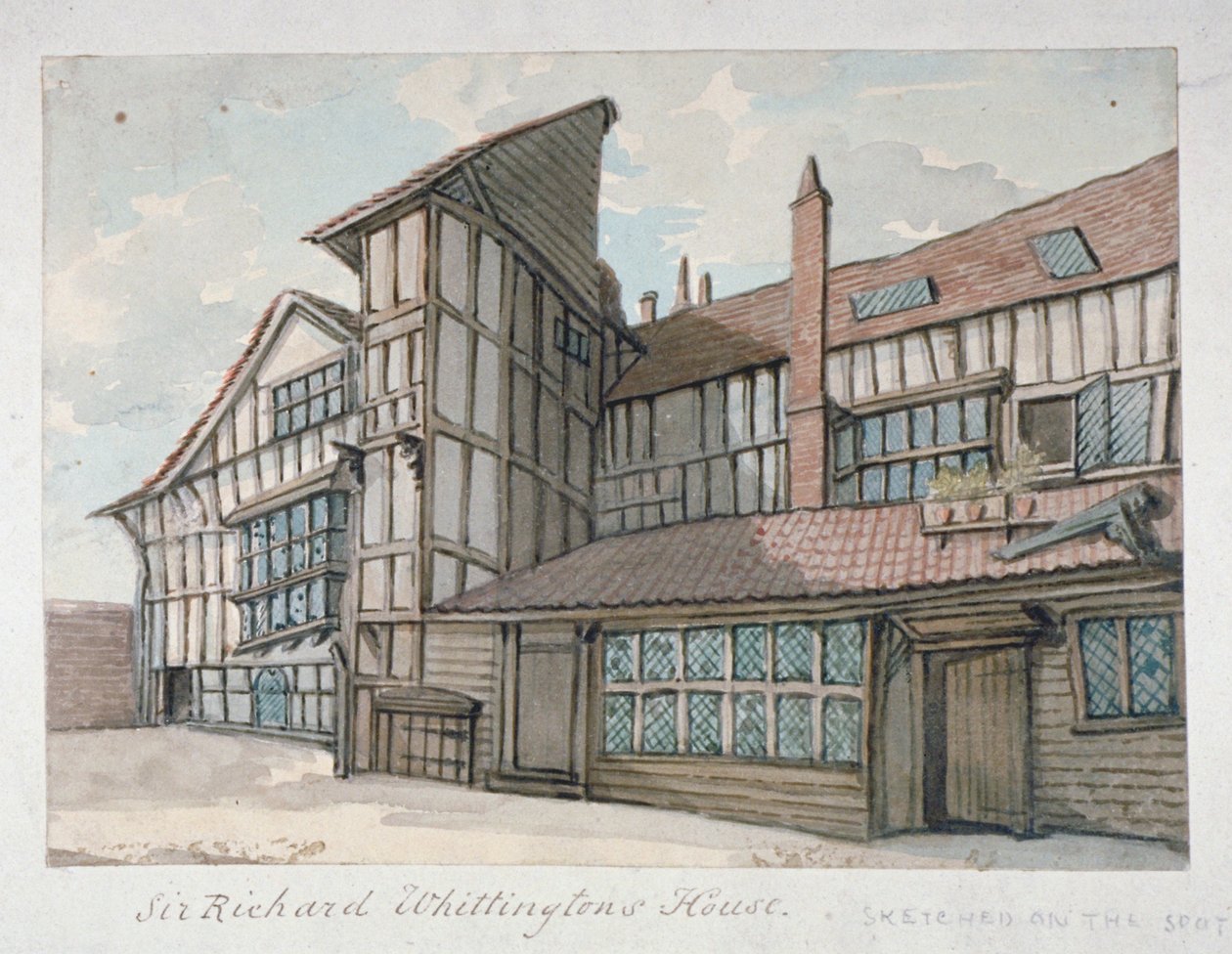 Dům sira Richarda Whittingtona, Milton Street, City of London, 1800 od Samuel Ireland