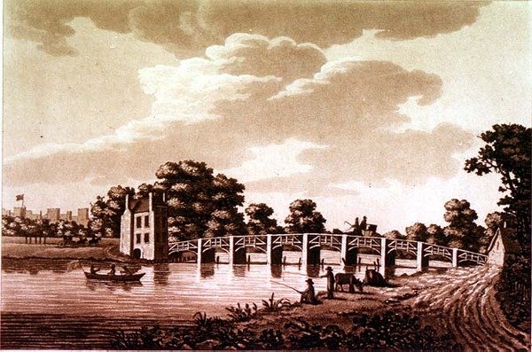 South East View of Datchet Bridge, ilustrace z 