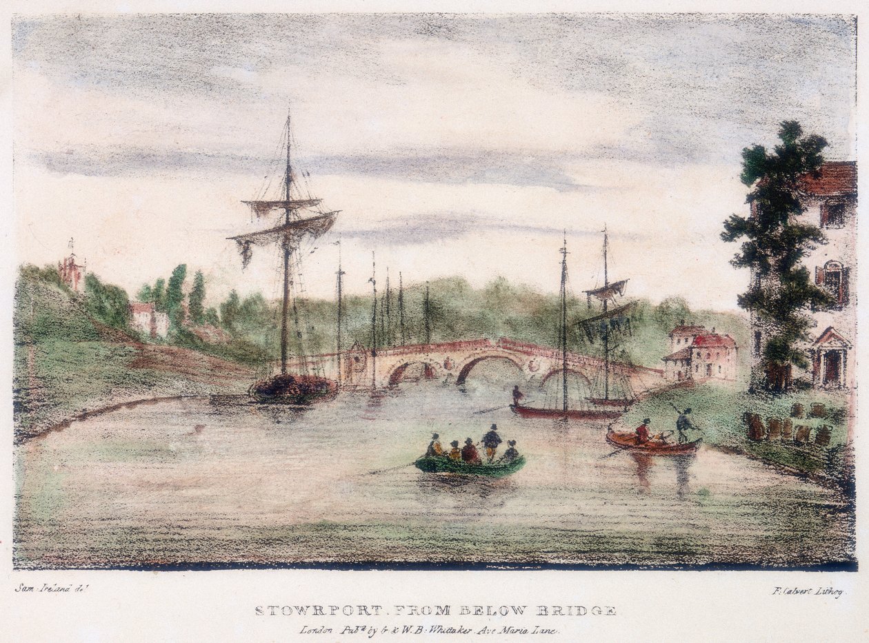 Stourport-on-Severn, Worcestershire, zpod mostu, c1795. od Samuel Ireland