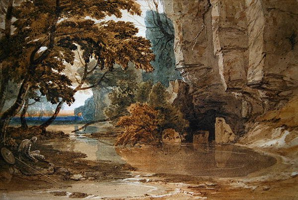 Orlando at the Grotto (akvarel na papíře) od Samuel Jackson