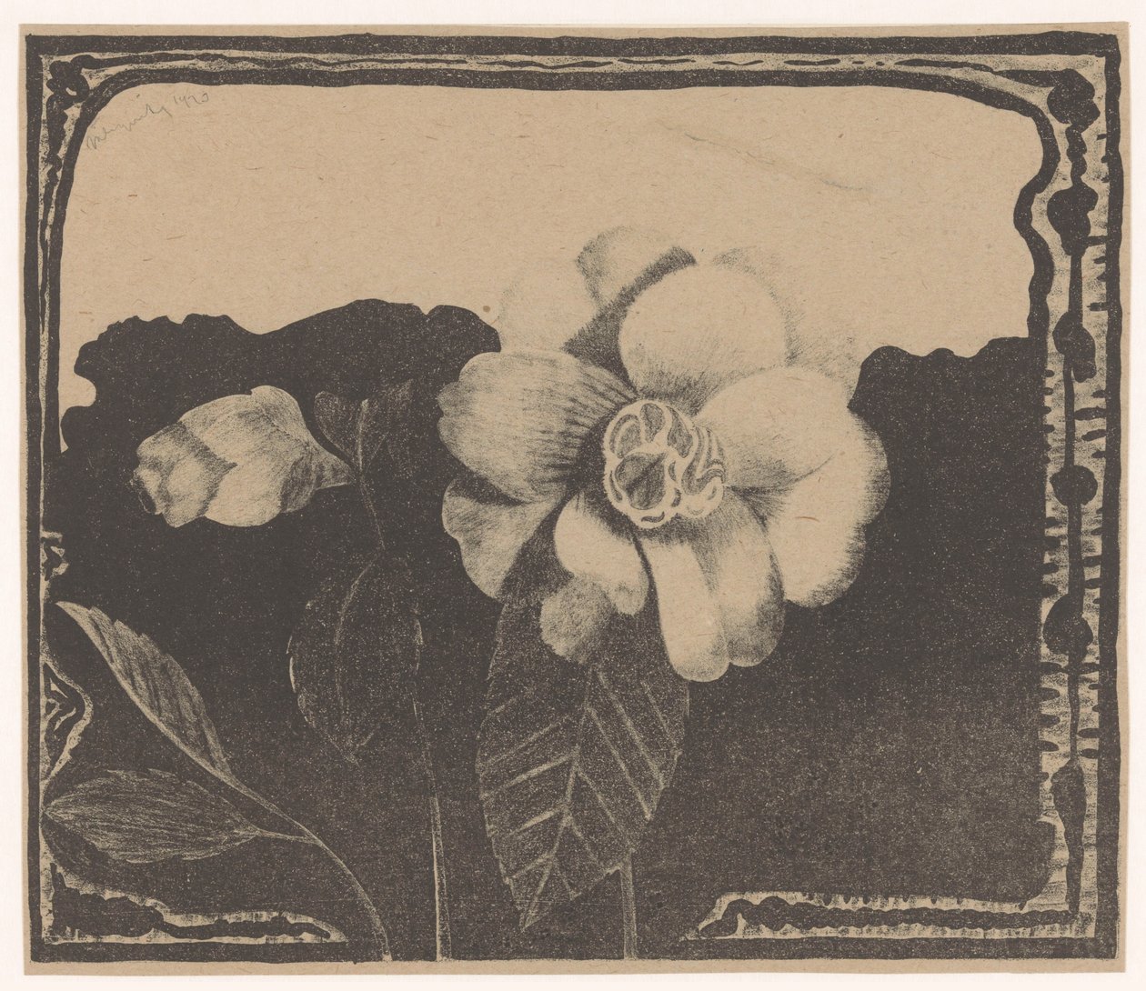 Kamélie, nechala v poupěti květ od Samuel Jessurun de Mesquita (signed by artist)