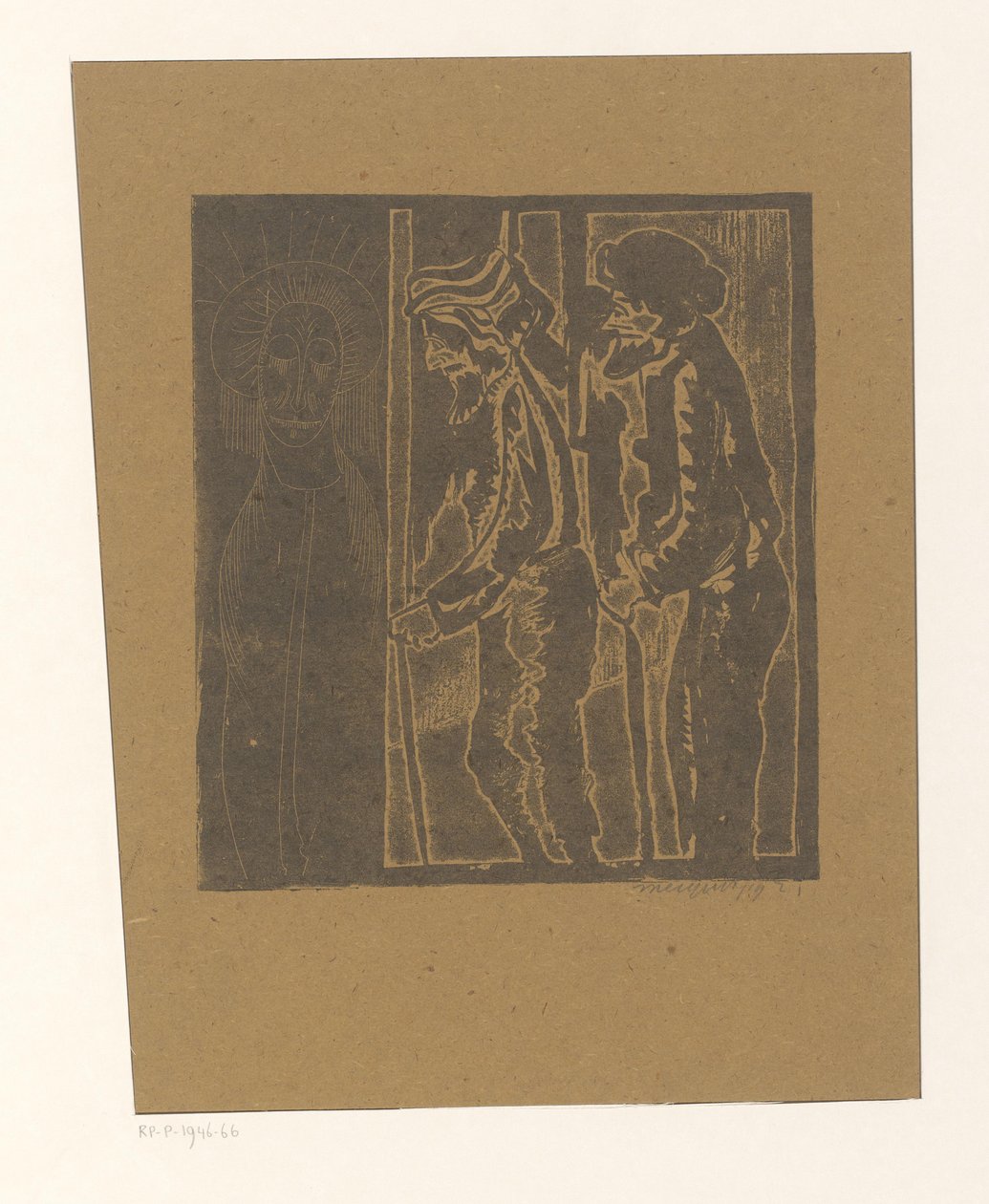 Dva muži na postavě se zavřenýma očima od Samuel Jessurun de Mesquita (signed by artist)