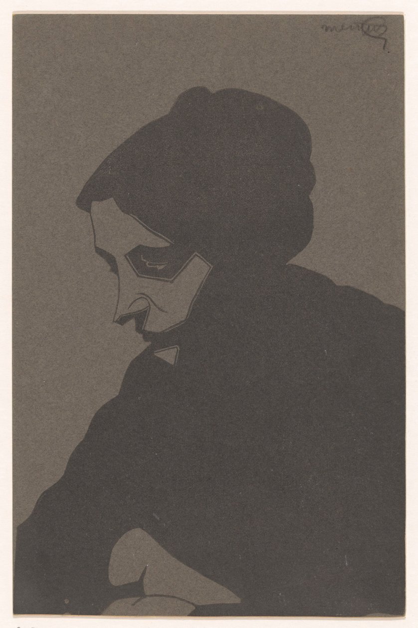 Žena v tříčtvrtečním pohledu vlevo, s vrženým stínem od Samuel Jessurun de Mesquita (signed by artist)