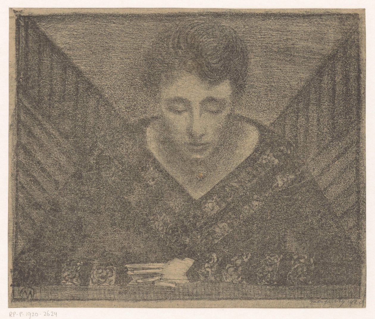 Žena s výstřihem do V od Samuel Jessurun de Mesquita (signed by artist)