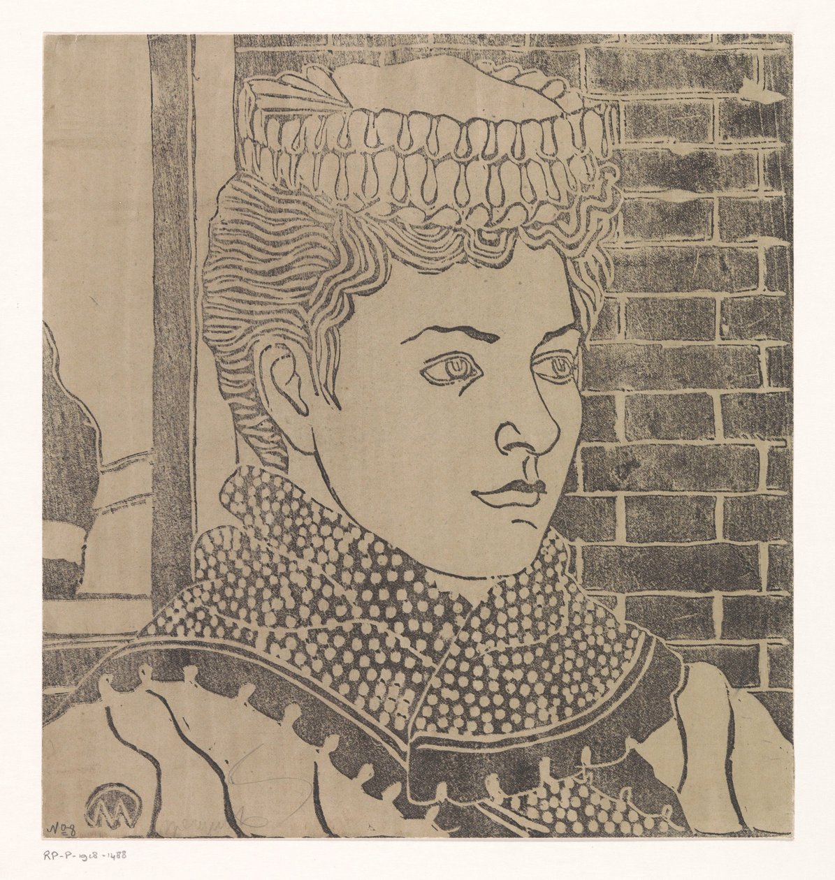 Žena s kloboukem služka od Samuel Jessurun de Mesquita (signed by artist)