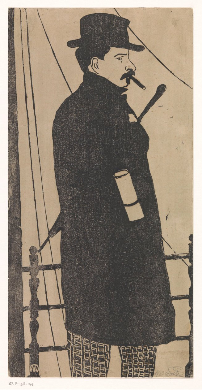 Autoportrét s kabátem a kloboukem od Samuel Jessurun de Mesquita (signed by artist)