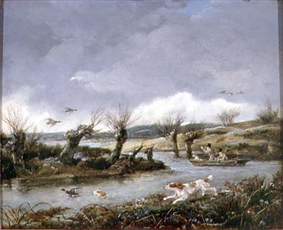 Střelba na kachnu (olej na plátně) od Samuel John Egbert Jones