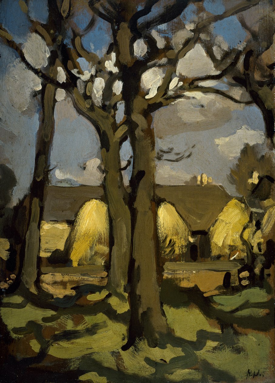 Farm Steading (olej na panelu) od Samuel John Peploe