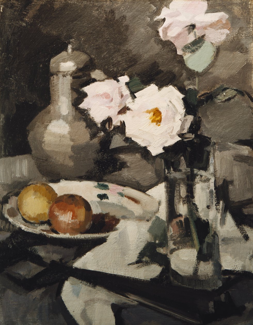 Růžové růže ve skleněné váze, c. 1924 od Samuel John Peploe