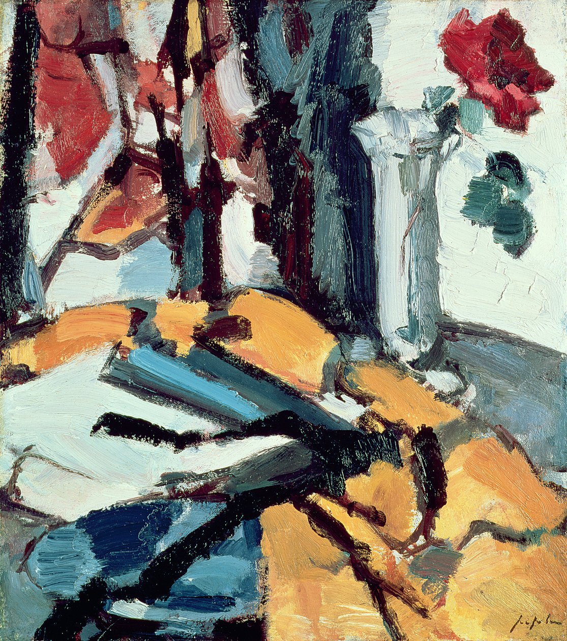 Červená růže od Samuel John Peploe