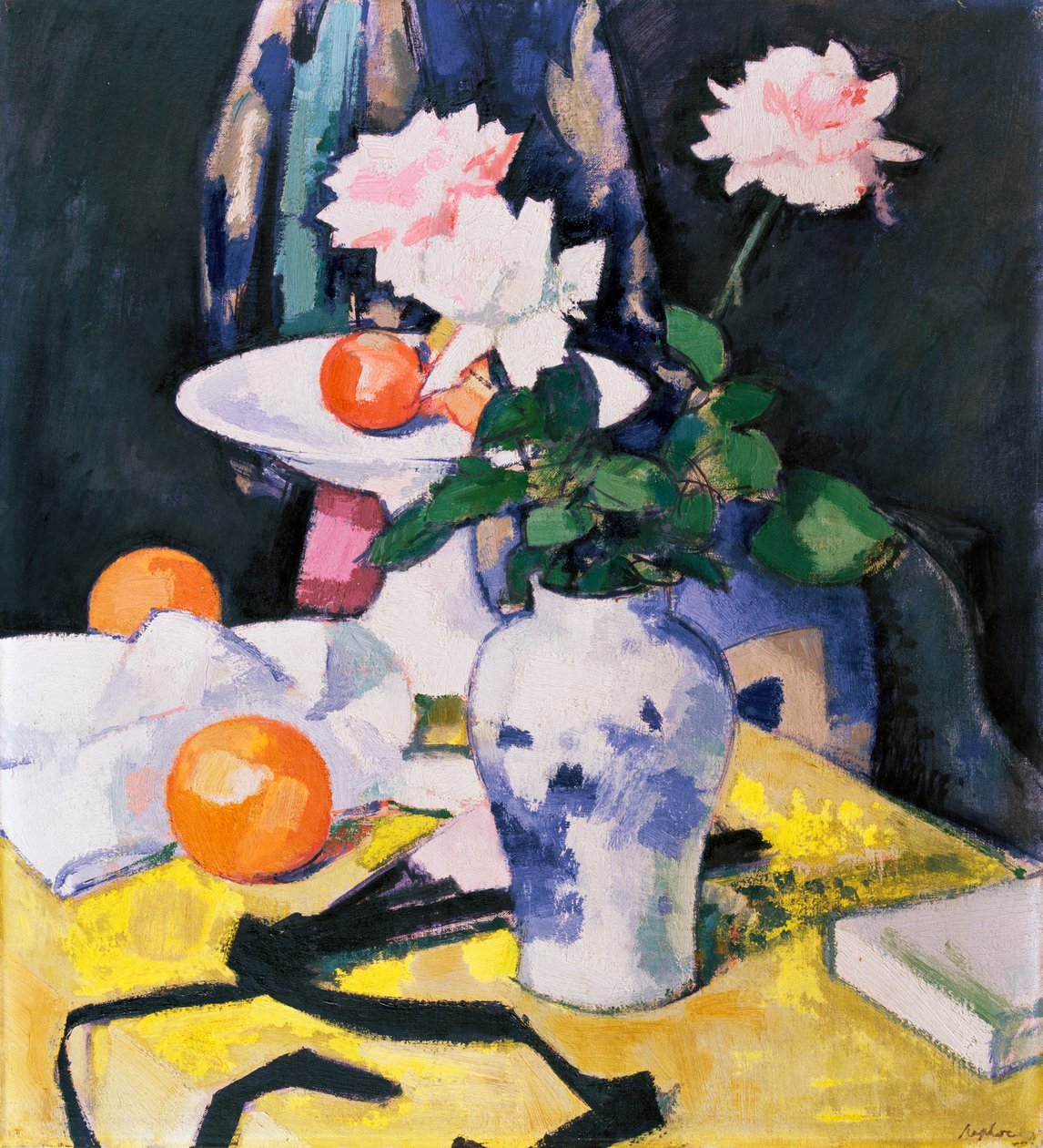 Růže a pomeranče od Samuel John Peploe