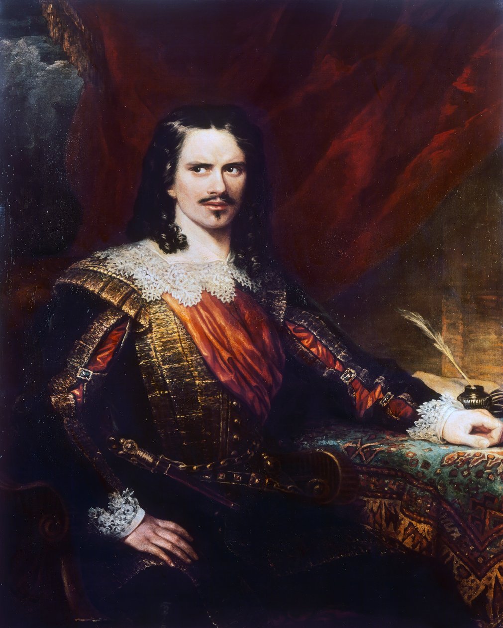Englanninkielisen ohjaajan ja teatterijohtajan Charles John Keanin (1811-1868) muotokuva, Samuel John Stump (kuoli vuonna 1863) öljy kankaalle od Samuel John Stump