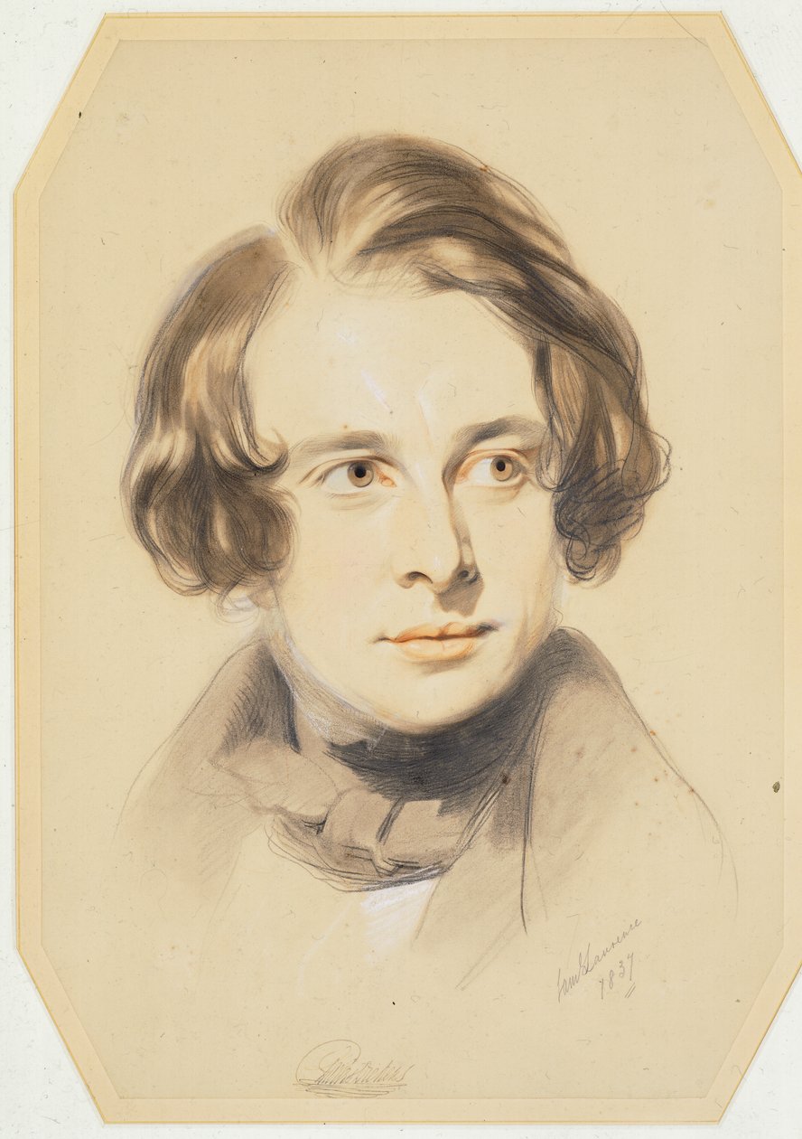 Raný portrét Charlese Dickense, 1837 (křída, pastel a tužka na papíře) od Samuel Laurence
