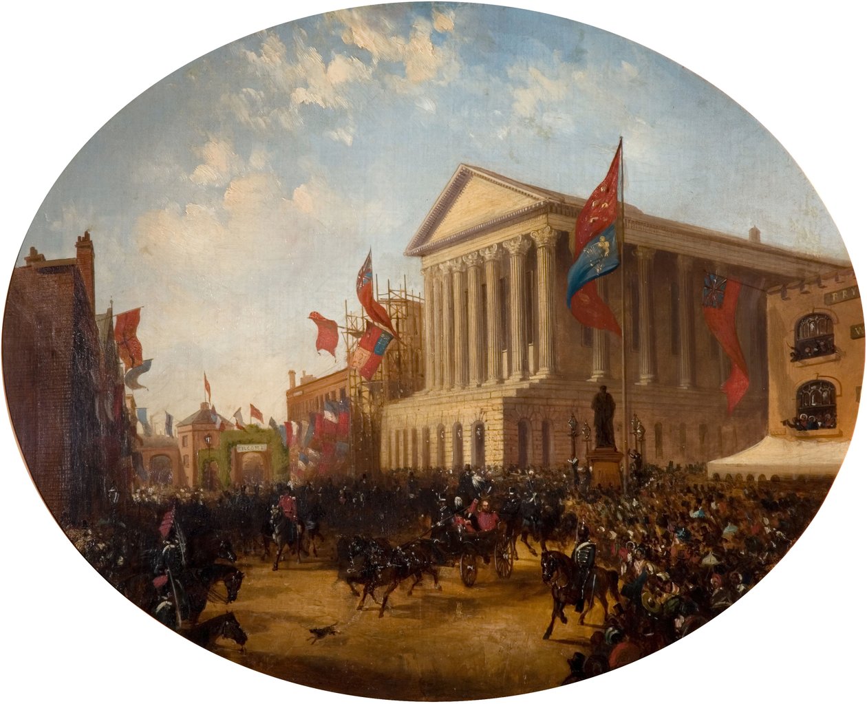 Vévoda z Cambridge opouští radnici, Birmingham, 1857. od Samuel Lines