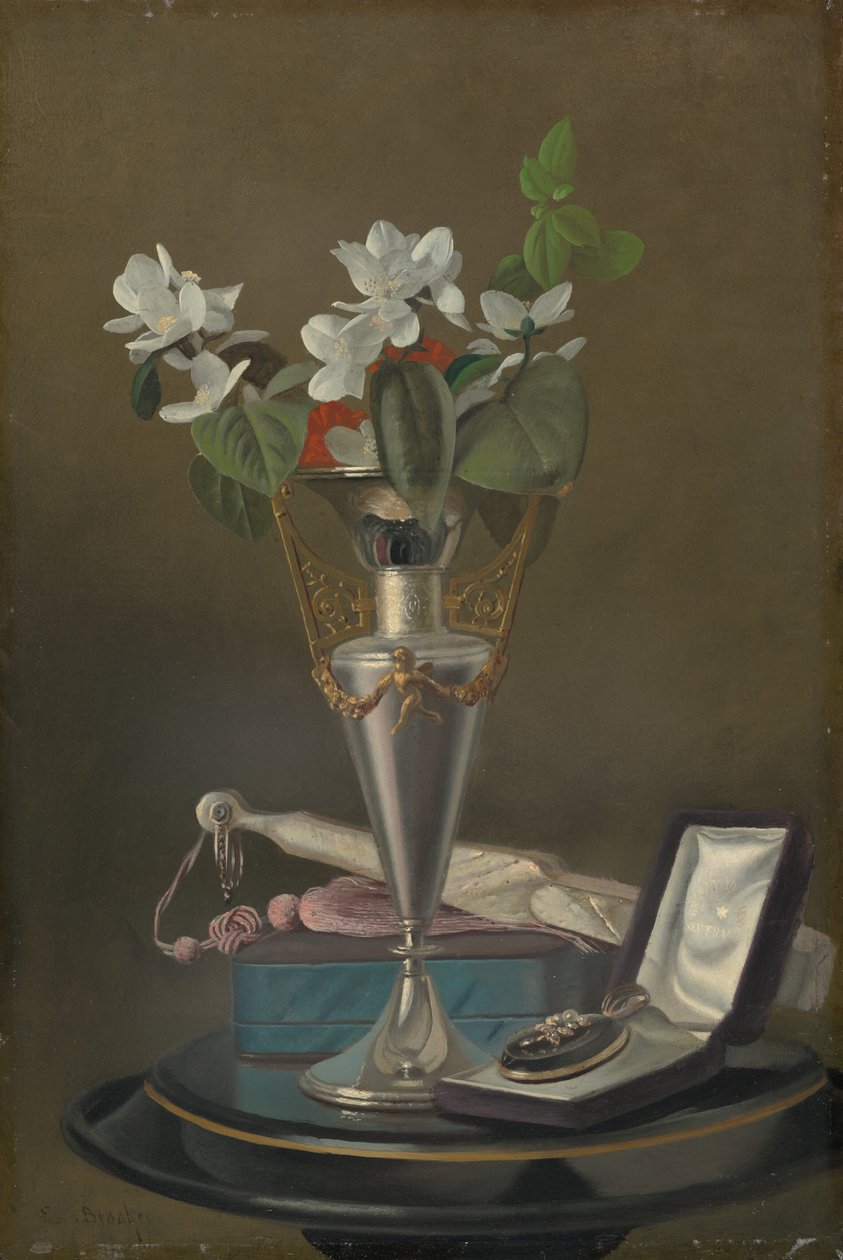 Zátiší s vějířem a přívěskem, c. 18651875. od Samuel Marsdon Brookes