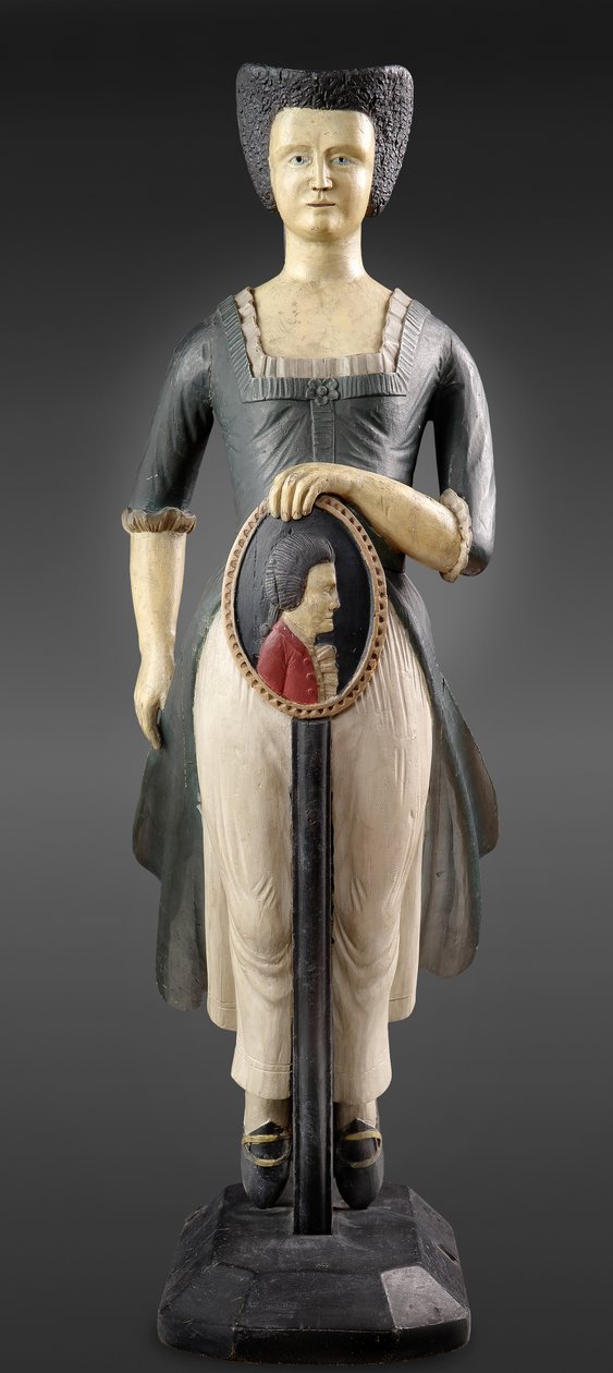 Model figurální hlavy, kolem roku 1800 (malované dřevo) od Samuel McIntire