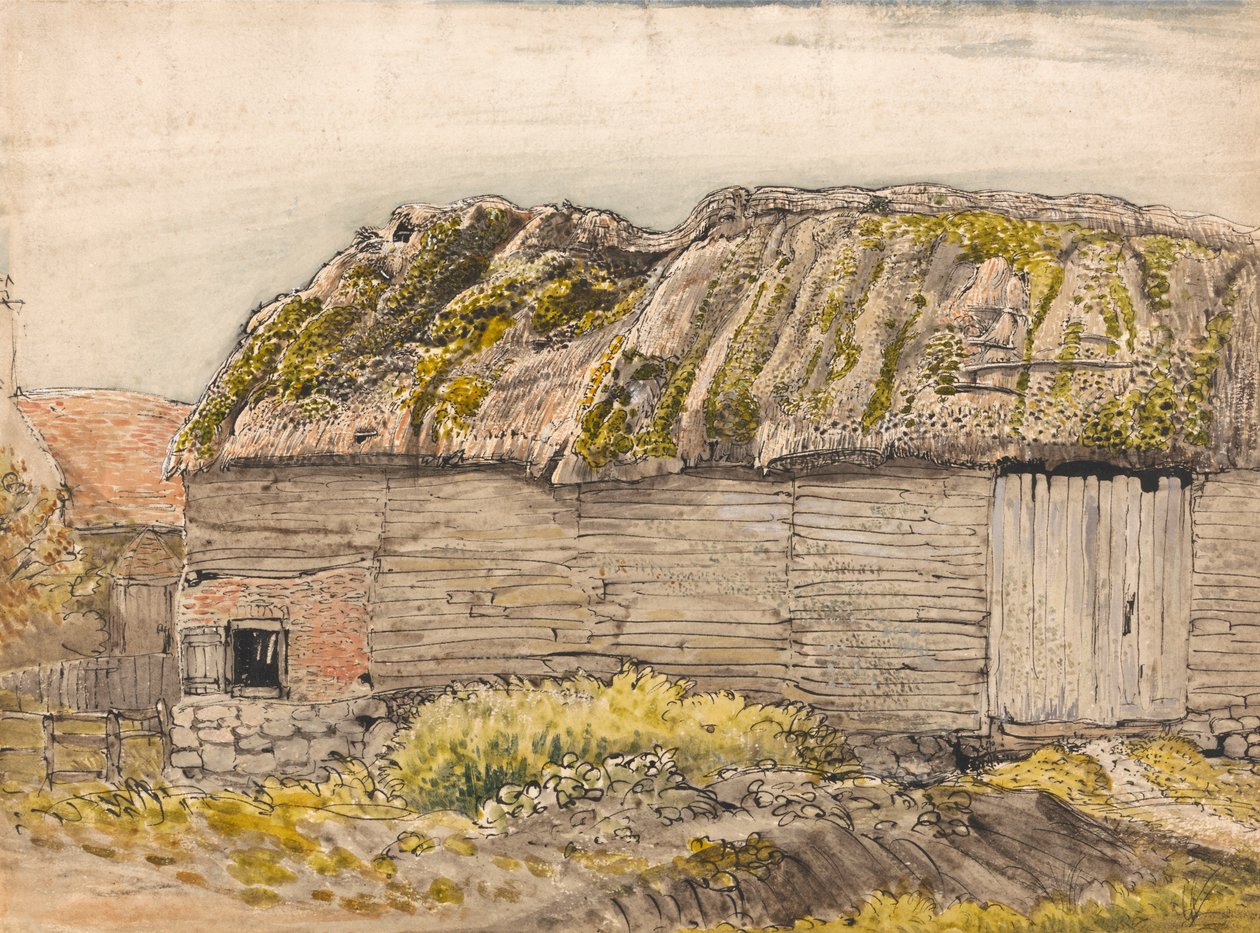 Stodola s mechovou střechou, Shoreham od Samuel Palmer