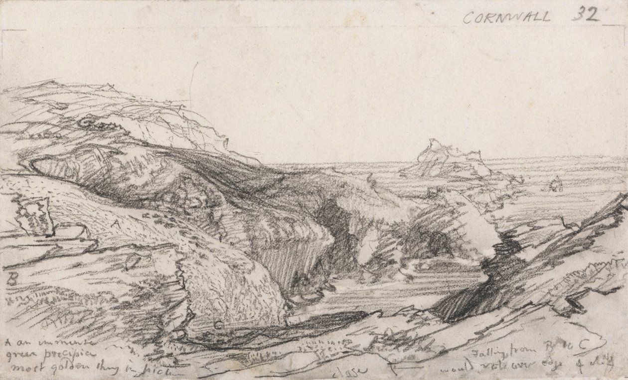 Stránka z Cornish Sketchbook: Cornwall 32 od Samuel Palmer