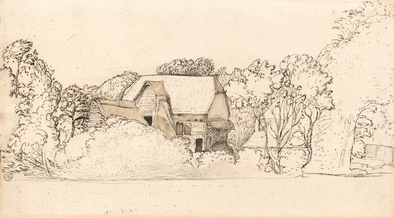 Starověká stodola v Shorehamu od Samuel Palmer