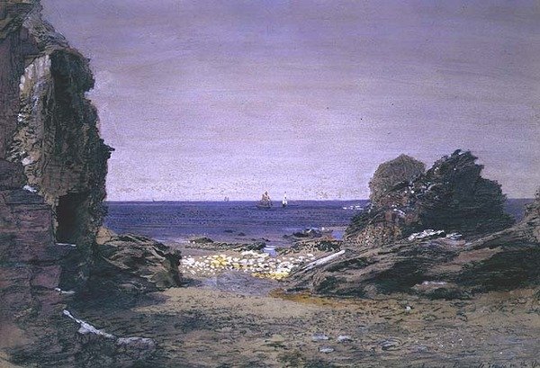 Backways near Tintagel, Cornwall (akvarel) od Samuel Palmer